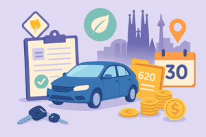 Lee más sobre el artículo Transferir un coche en Barcelona (2025): tasas DGT, ITP Cataluña, ZBE y documentos